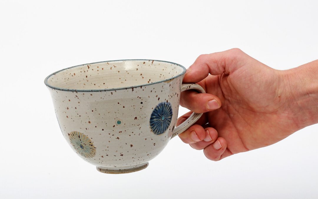 Einfach schön Milchkaffee Tasse Pusteblume aus Keramik 400 ml